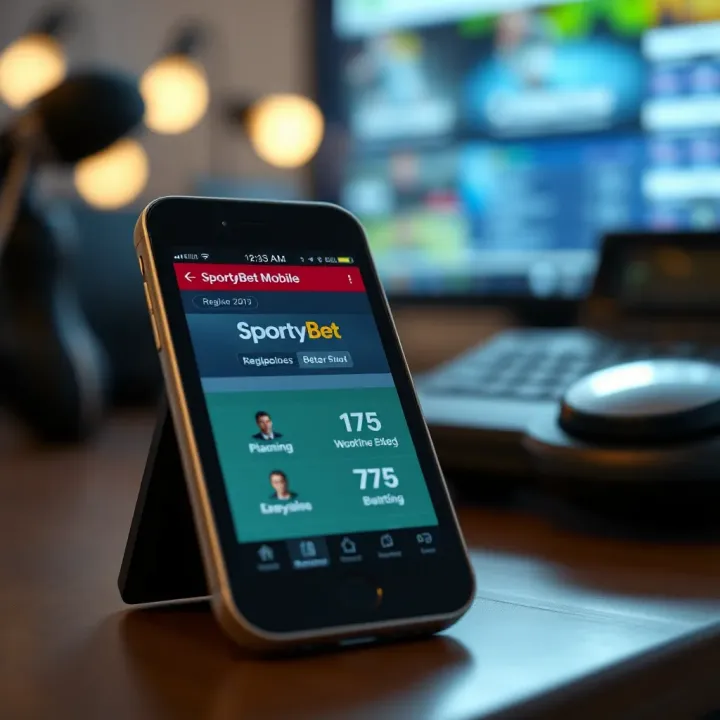 Old mobile phone displaying SportyBet's vintage mobile platform interface with betting options