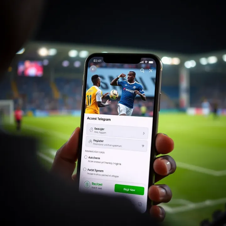 Accessing and Registering on SportyBet Telegram Platform in Nigeria Mobile phone screen illustrating registration and access steps for SportyBet Telegram in Nigeria