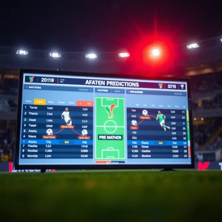 Football tactics and strategic analysis displayed on a digital screen for AFCON matches