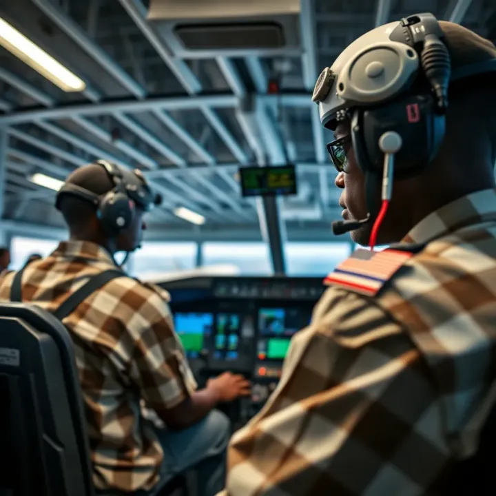 Training session at an aviation academy showcasing aircraft simulation and instruction
