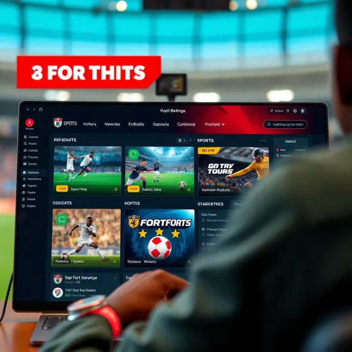 User interface of a popular Nigerian betting platform showing sports and betting options