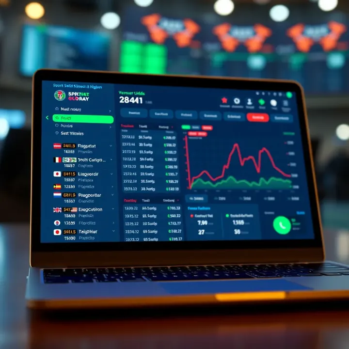 A digital dashboard displaying various sports statistics and betting odds on a laptop screen