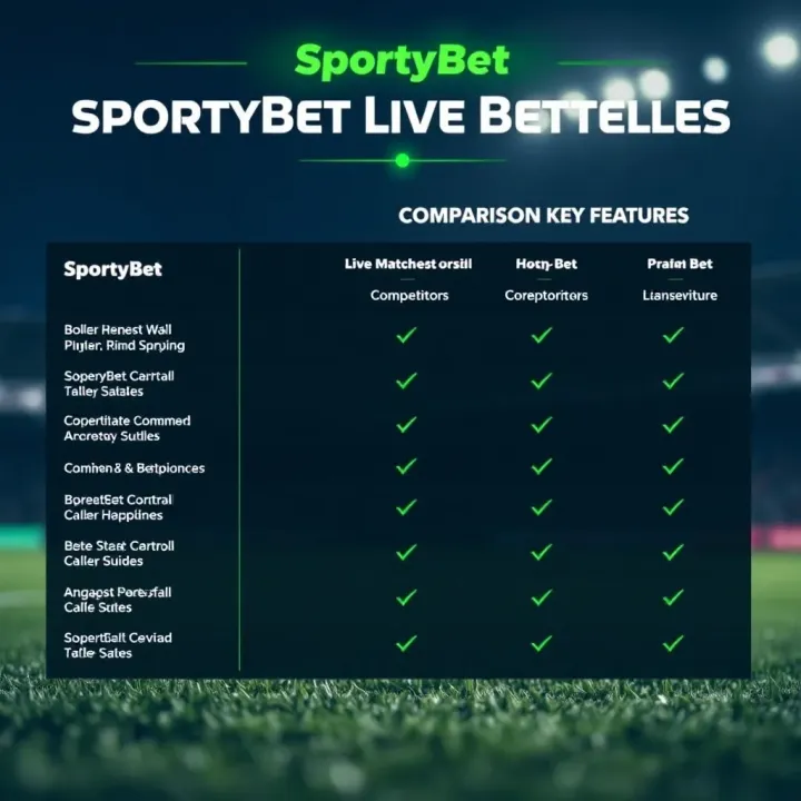Comparison chart highlighting key features of SportyBet live match betting against competitors