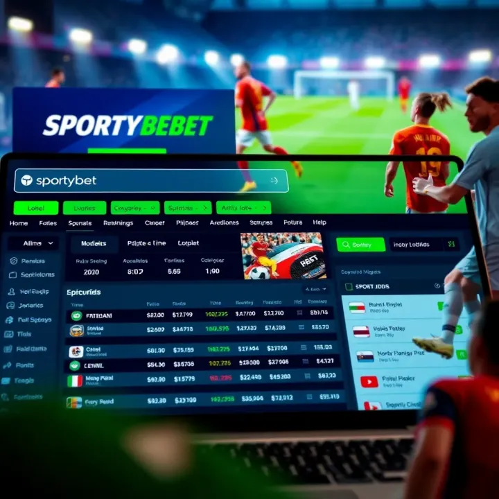 SportyBet homepage showing betting categories and live odds