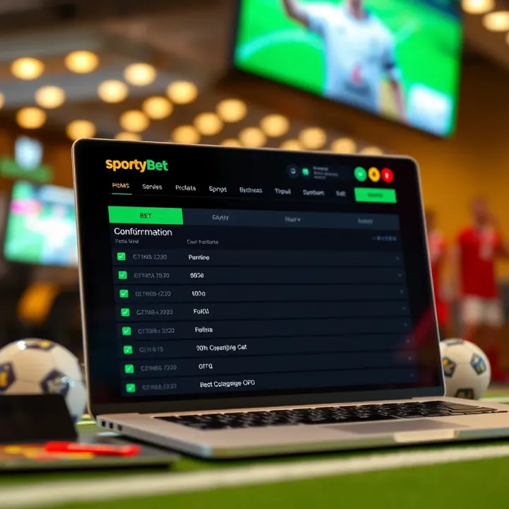 SportyBet Interface Displaying Bet Confirmation Screenshot of SportyBet interface showing bet confirmation details