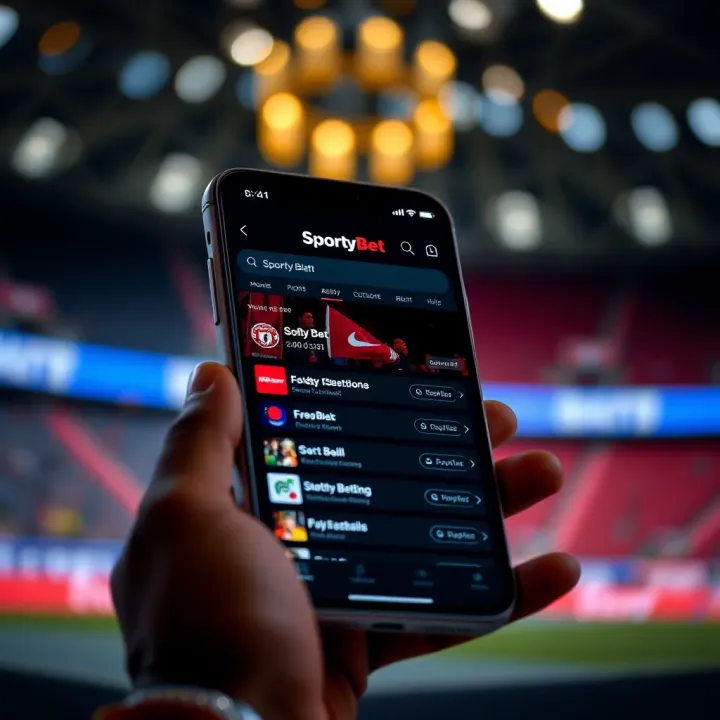SportyBet App Sports Betting Interface on iPhone User interface of SportyBet app showing sports betting options and navigation on iPhone
