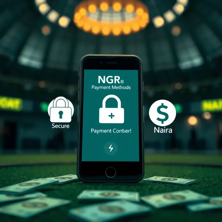 Illustration of secure payment icons and Nigerian Naira currency symbols