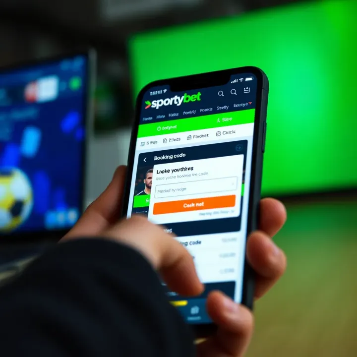 Using a mobile browser to access Sportybet website for loading a booking code