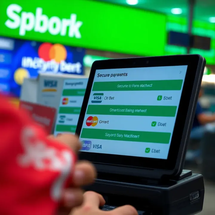 Graphic showing secure transaction and payment methods for SportyBet loading