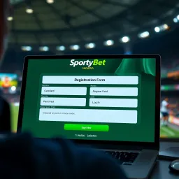 Online registration form interface for SportyBet Nigeria showing required fields for signing up