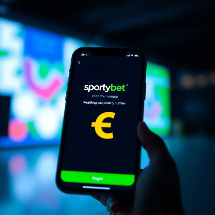 Mobile phone displaying SportyBet registration screen with Nigerian currency symbol