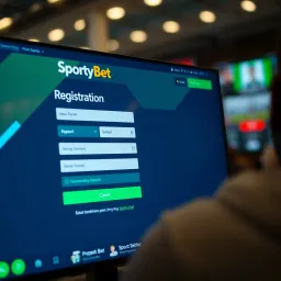 Screenshot of the SportyBet Nigeria account registration page with form fields visible
