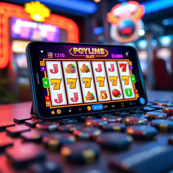 Online Slot Game Interface Highlighting Key Paylines Illustration of online slot game interface on mobile device with highlighted paylines