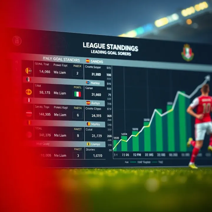 Graph showing top goal scorers and team standings in the Serie A league