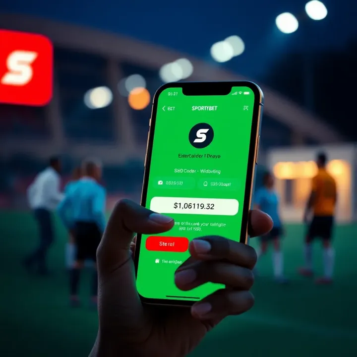Entering a USSD code on a mobile phone to place a bet on Sportybet without the app