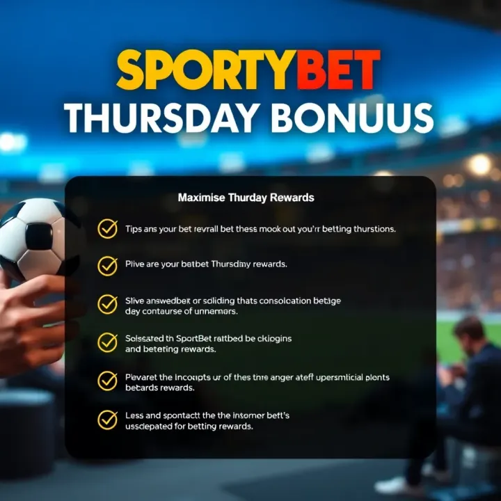 Graphic showing a checklist of tips and rules to maximize betting rewards using SportyBet Thursday bonus