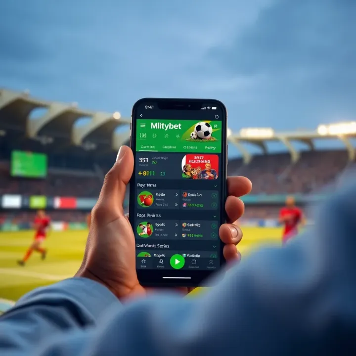 User interface of Mlite Sportybet mobile app displaying sports betting options