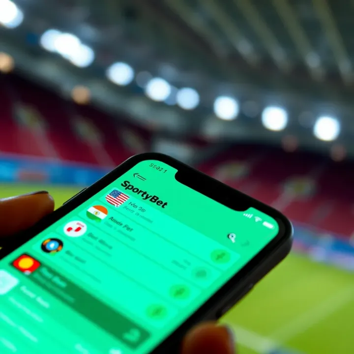 iPhone displaying SportyBet app home screen with betting options