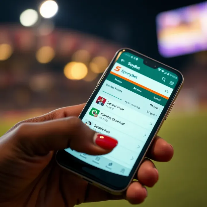 SportyBet Old Mobile Platform Interface on Basic Smartphone Screenshot showcasing the SportyBet old mobile platform interface on a basic smartphone