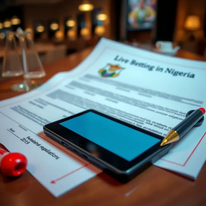 Understanding the Legal Framework for Live Betting in Nigeria Illustration showing legal documents and a digital device highlighting betting regulations in Nigeria