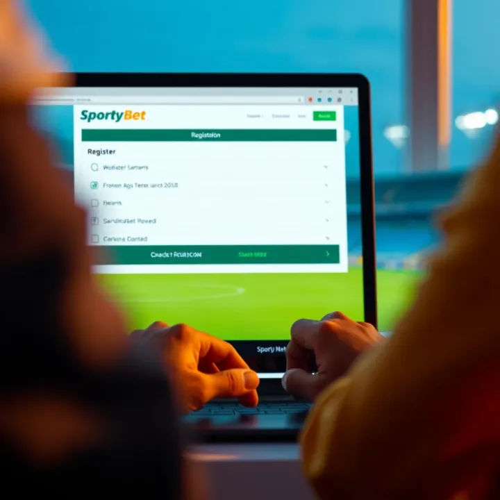 Completing Online Registration on SportyBet Nigeria User completing online registration form on SportyBet Nigeria platform