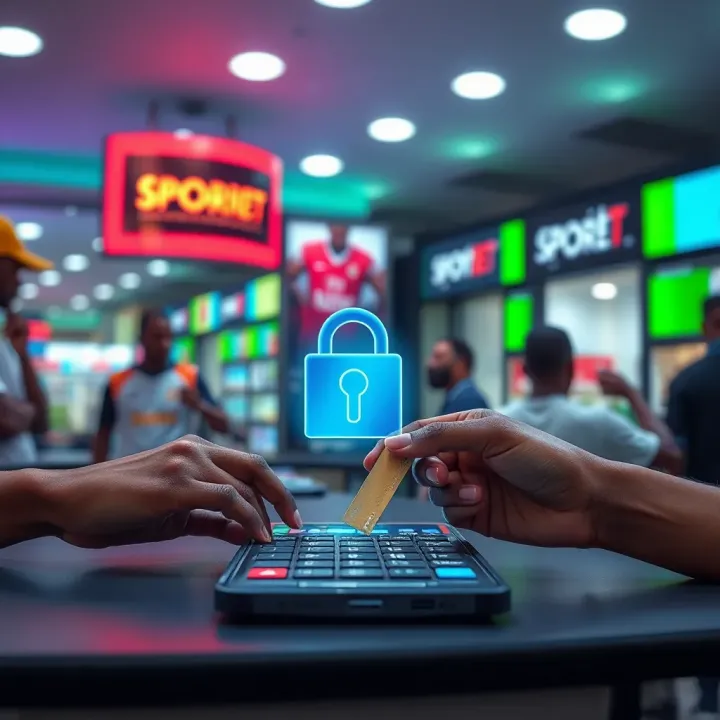 Conceptual representation of secure payments and betting transactions within SportyBet platform