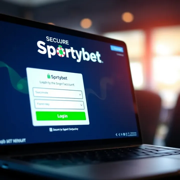 Login screen of Sportybet platform showing secure access interface