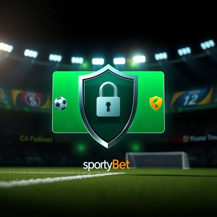 Ensuring Secure Access to SportyBet Account Illustration of secure login with verification shield and betting icons