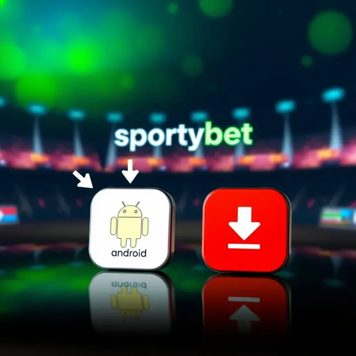 Downloading SportyBet App on Android and iOS Devices Icons representing Android and iOS platforms with download arrows indicating app installation