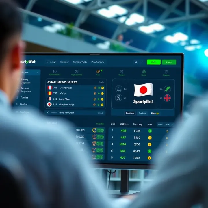 User interface showcasing SportyBet Aviator game dashboard with betting options and game statistics