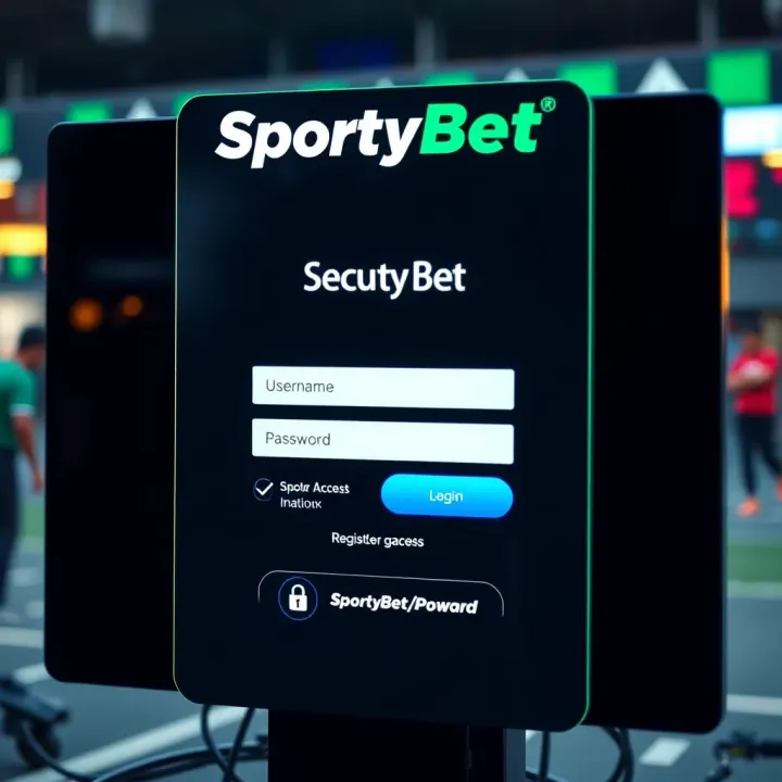 Login screen for SportyBet Aviator featuring input fields for username and password with secure access indicators