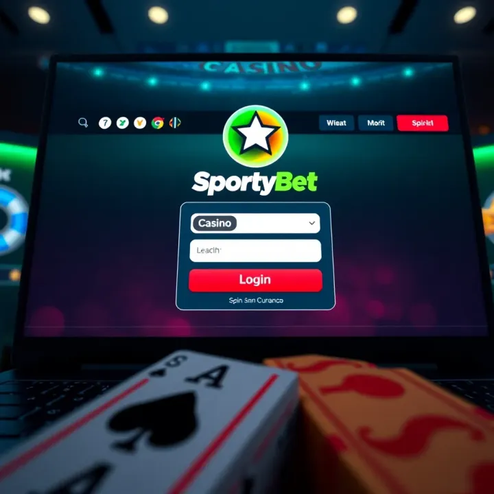 User interface of SportyBet Casino showcasing login screen with Nigerian currency symbols