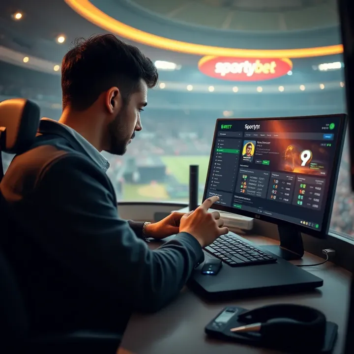 User navigating SportyBet platform to claim bonus code