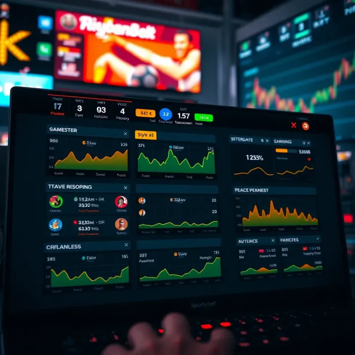 Illustration showing the dynamic gameplay interface of SportyBet JetX with colorful graphs and betting options