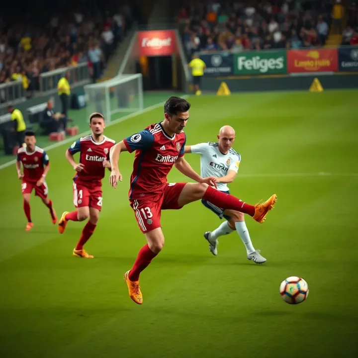 Dynamic action of La Liga football match showcasing team strategy and player skills