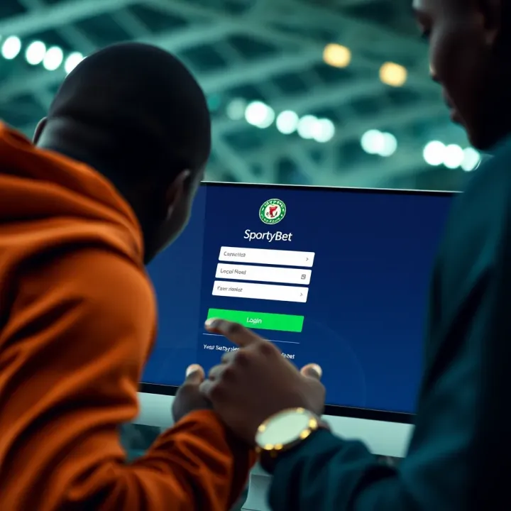 User entering login credentials on SportyBet platform in Ghana