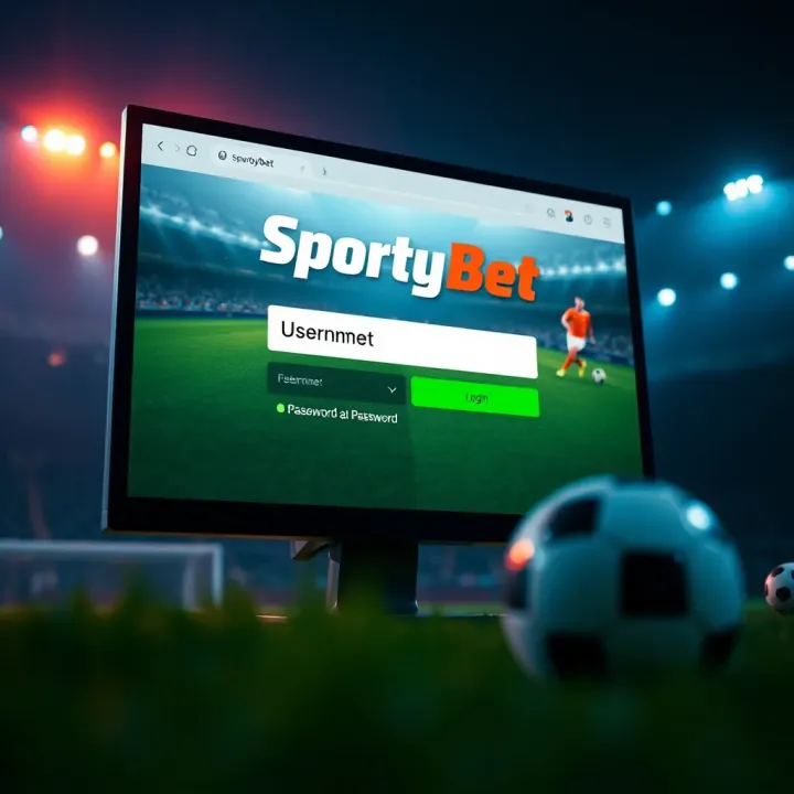 SportyBet Login Screen Overview User interface displaying the SportyBet login screen with fields for username and password