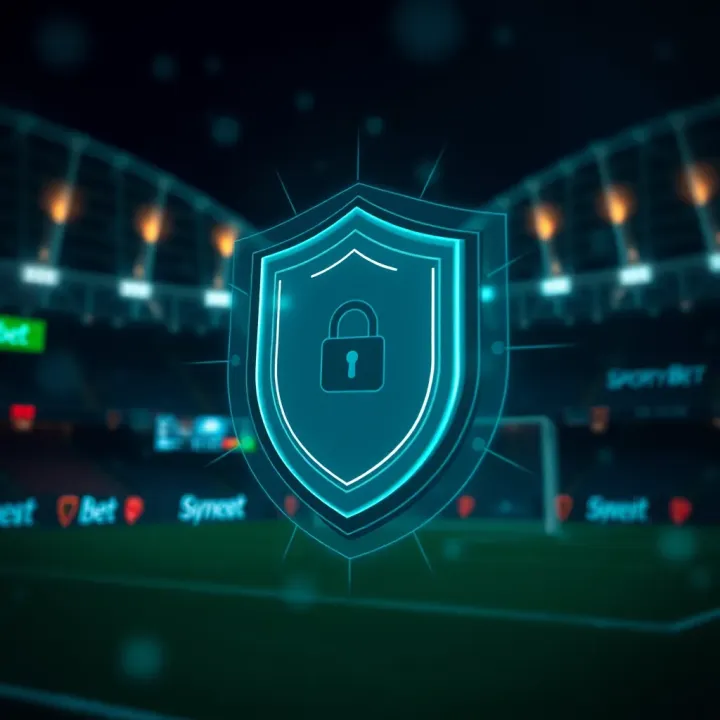 Secure login concept showing a shield icon protecting access to a sports betting platform
