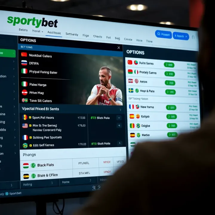 User interface of SportyBet Nigeria showing various sports betting options on the platform