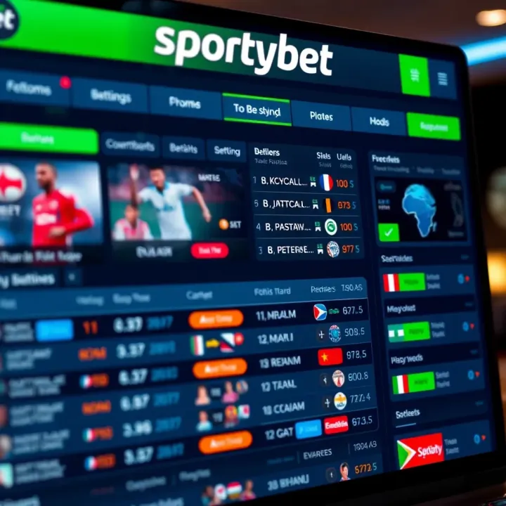 SportyBet Nigeria platform interface showing diverse sports betting options with clear odds and user-friendly layout