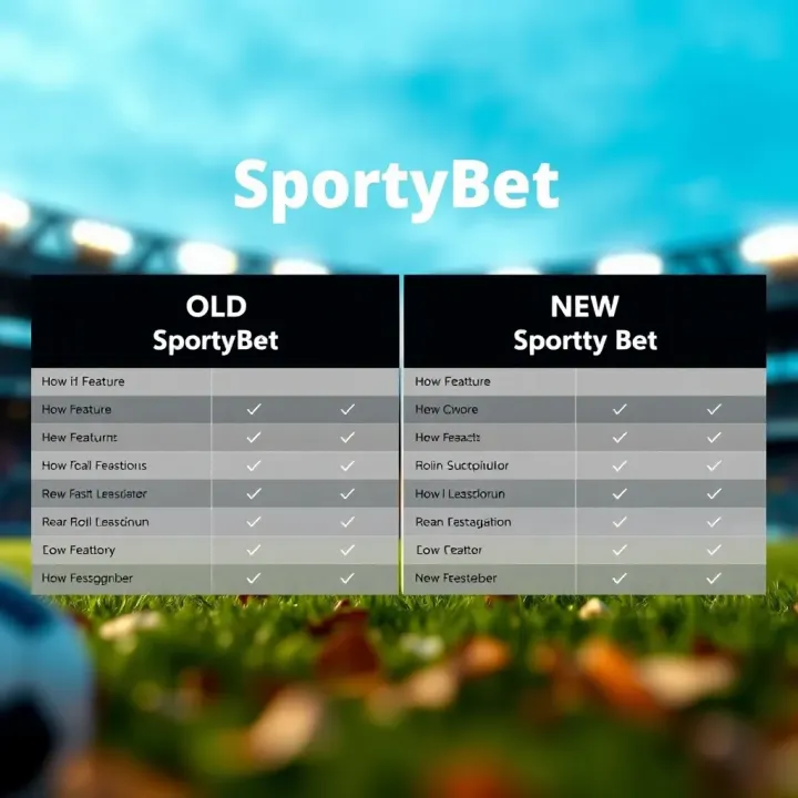 Comparison chart highlighting key features and differences between the old and latest versions of SportyBet