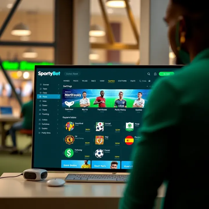 User interface of SportyBet showcasing various sports betting options available for Nigerian players
