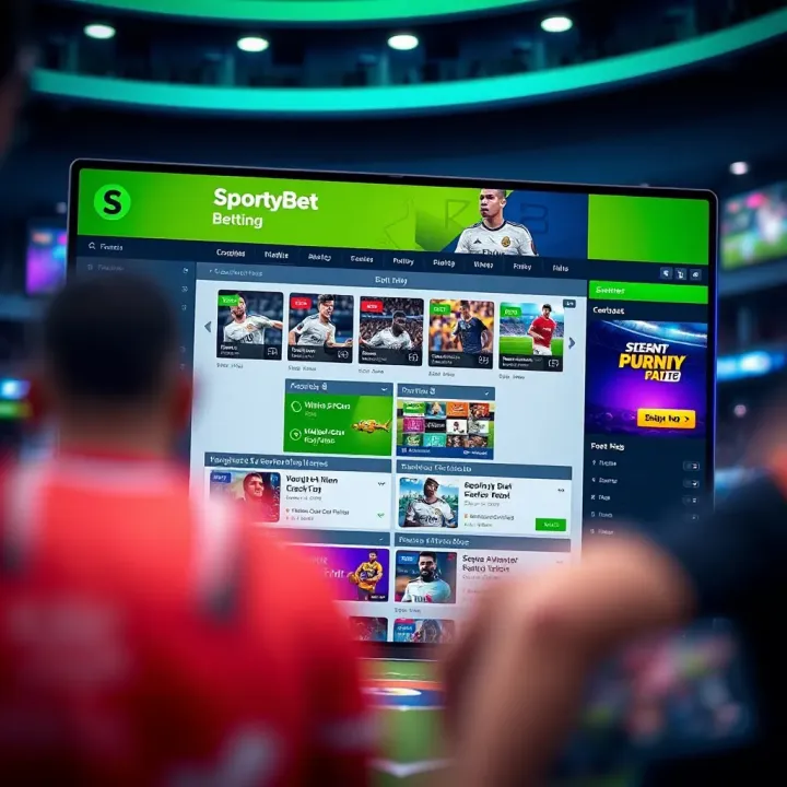 SportyBet platform interface showing multiple sports betting options with clear navigation
