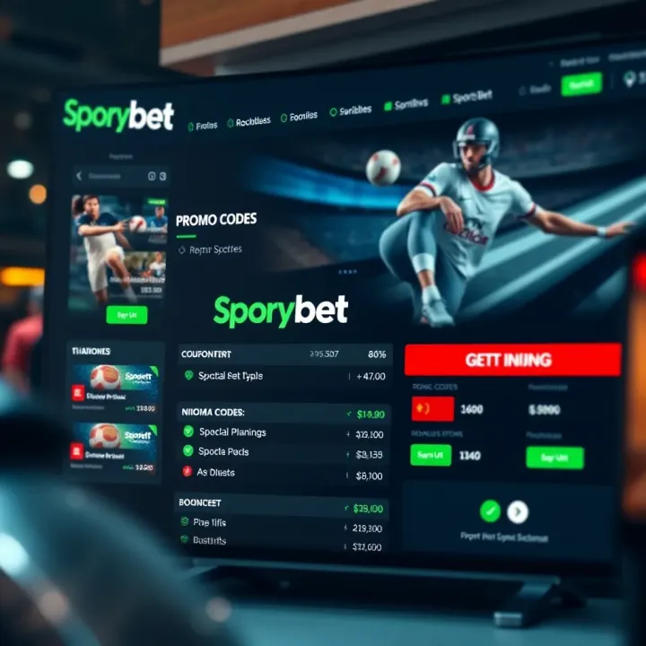Screenshot of SportyBet website showing available promo codes and bonus details