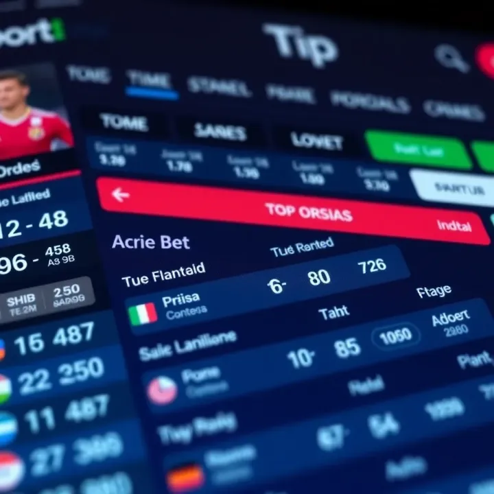 Close-up of football betting interface showing odds and match details on a digital platform