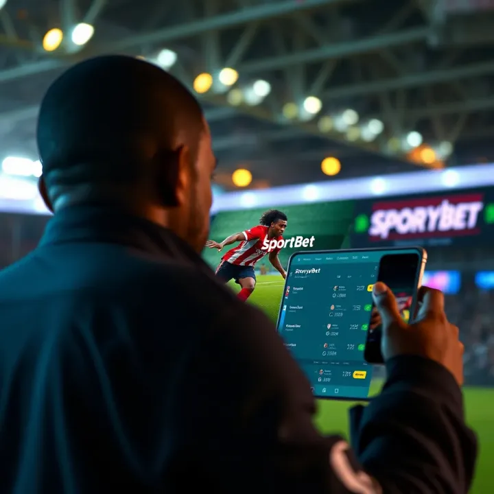 User navigating the SportyBet platform on a mobile device