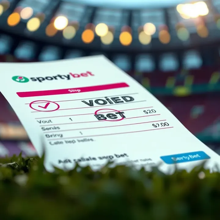 Illustration showing a betting slip with a voided bet marked symbolically