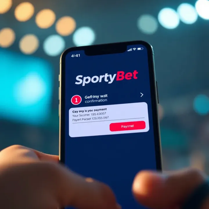 Illustration showing a secure payment confirmation on a mobile betting app
