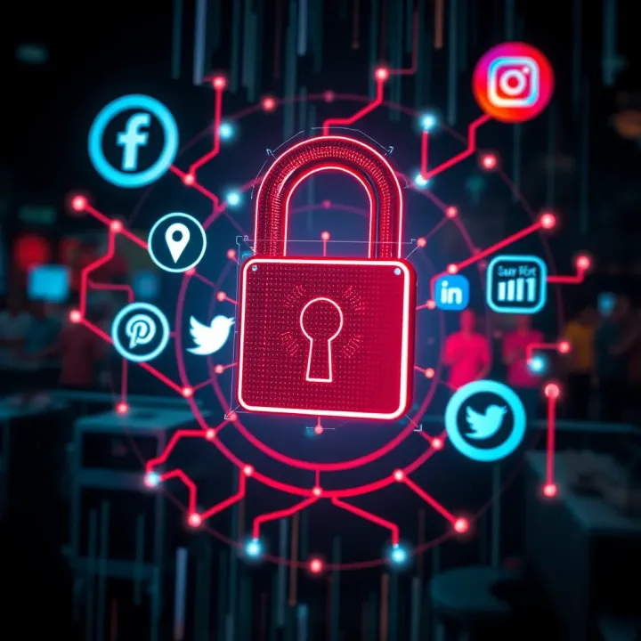 Privacy and Controversy in Digital Age: SportyBet Case Study Conceptual illustration of privacy and online controversy with digital lock and social media icons