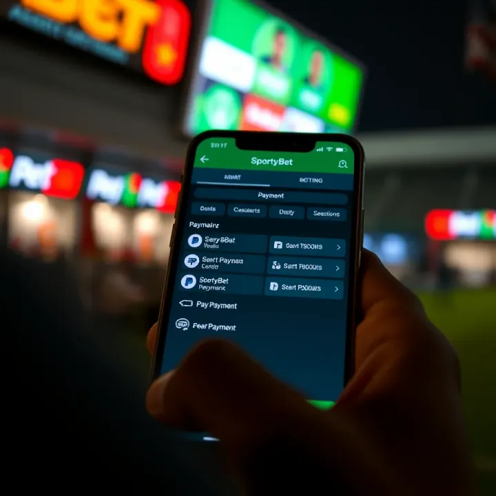 Screenshot of SportyBet payment options displayed on a mobile device in Nigeria